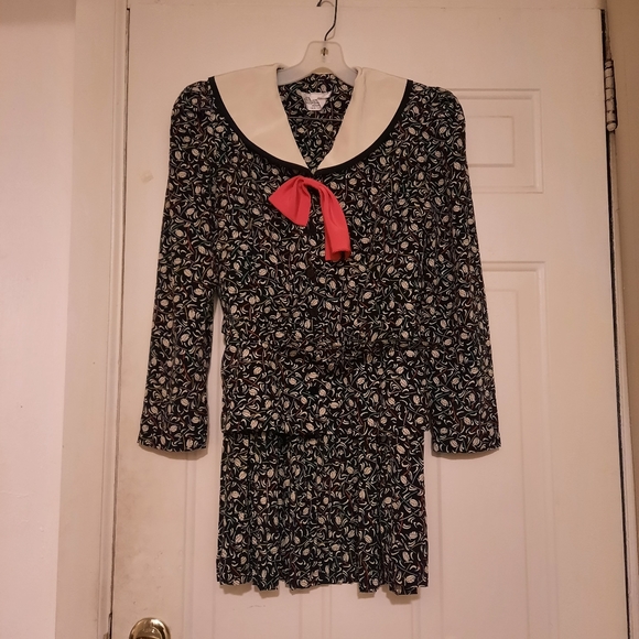 70's does 40's geometric Act I Petites skirt set - Picture 8 of 16